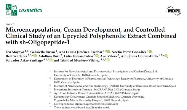 SCIENTIFIC PUBLICATION IN COSMETICS JOURNAL “Microencapsulation, Cream Development and Controlled Clinical Study of an Upcycled Polyphenolic Extract Combined with sh-Oligopeptide-1”